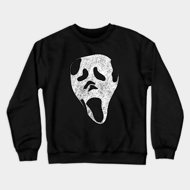 Spooky Vintage Halloween Ghost Face Design Crewneck Sweatshirt by ExprezzDesigns